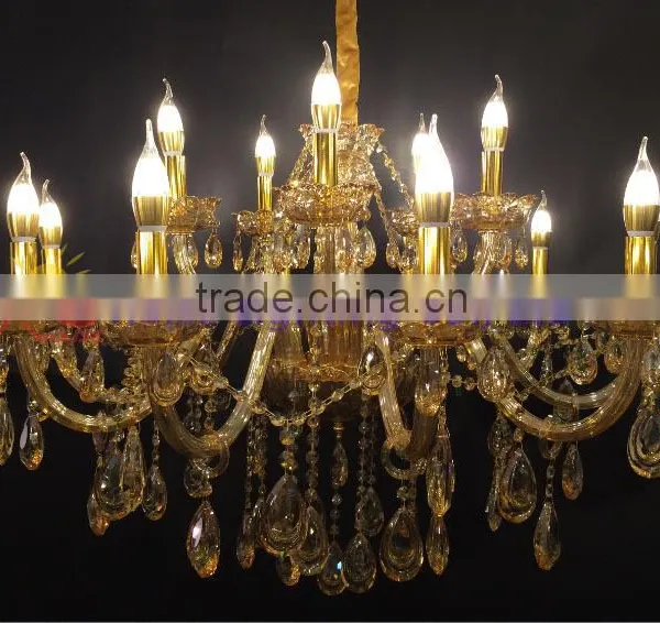 Amber Crystal Chandelier Light