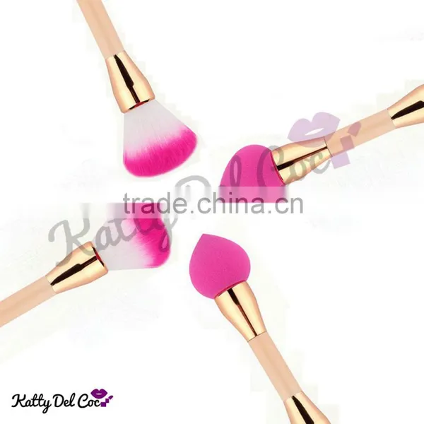 High Quality Custom Logo Makeup Brushes Cute Pink Double Side Use Supplier's Choice photo-2