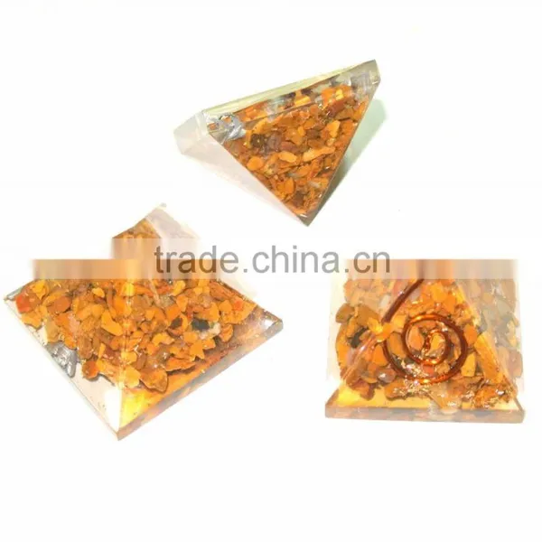 Yellow Agate Orgone Baby Reiki Healing Pyramid : Wholesale Orgone Pyramid