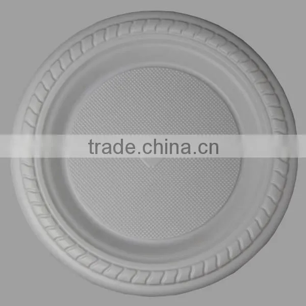 7 Inch Round Plastic PS White Plate, Dinner Plate