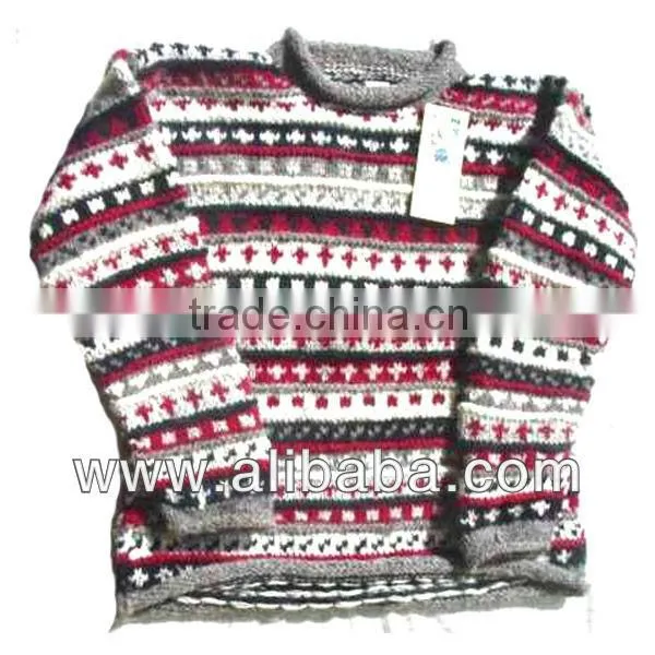 Hand Knitted Woolen Sweater Round Neck