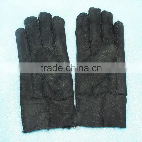 Machine Made Leather Fur Gloves Women/men Double Face Gloves KZ140039 photo-2