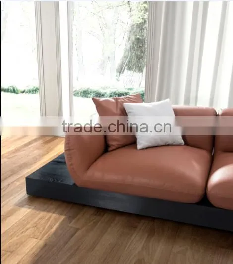 Office Furniture Black Leather Classic Sofa Set 2636 photo-2