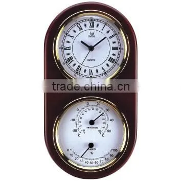 Pearl Wooden Wall Clock PW974 With Weather Station And Theromometer/Hygrometer photo-3