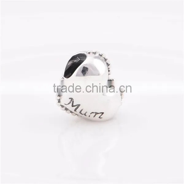 Best Mothers Day Gifts Engraved Alphabet Letter Mum 925 Sterling Silver Charms Fit Euoropean DIY Bracelet photo-2