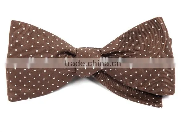 2016 Latest Hot Sale Orange White Polka Dot Linen Man Bow Tie for Boys photo-3