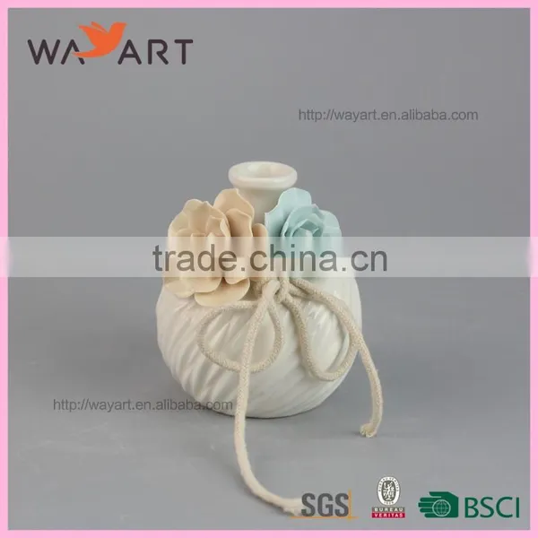 New Arrival White Ceramic Oil Dispenser With Flower Design photo-3