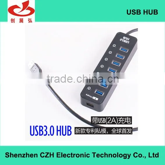 High-speed 7 Port Usb Hub With Individual Switches and Led Indicators, 7 Port Usb 3.0 Hub +1 Quick Charging Port photo-5
