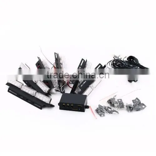 54 LED Amber & White Emergency Vehicle Strobe Lights Car Truck Flash Warning Lights for Front Grille/Deck photo-4