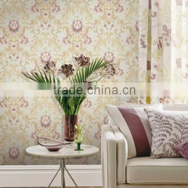Best Selling Interior Decoration Korean Wallpaper With Big Flower photo-6
