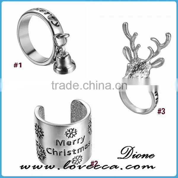 New Design Personalized Punk Silver Dear Rings Classic Fashion Christmas Rings photo-4