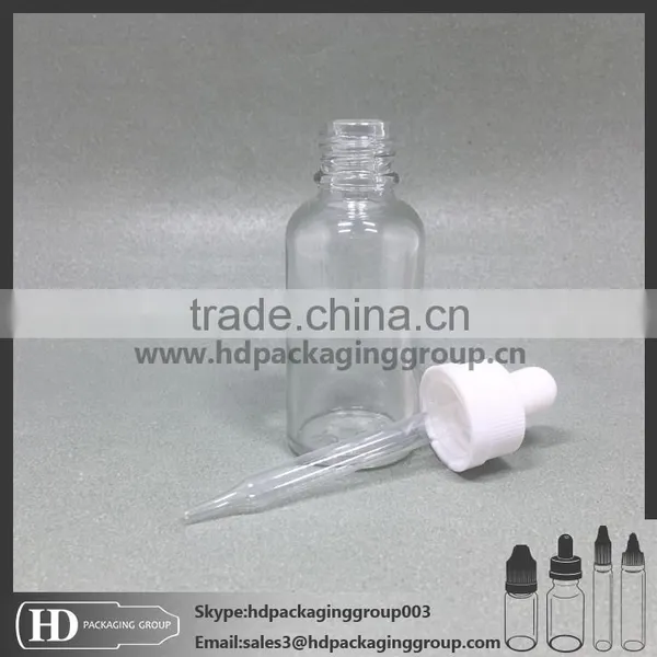 HD 30ml Clear Olive Oil Bottles Dropper Bottle Eliquid Dropper Glass Bottle