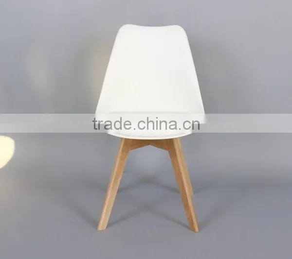 Modern Plastic Dining Chair With Wooden Legs/ Emes Chair photo-3