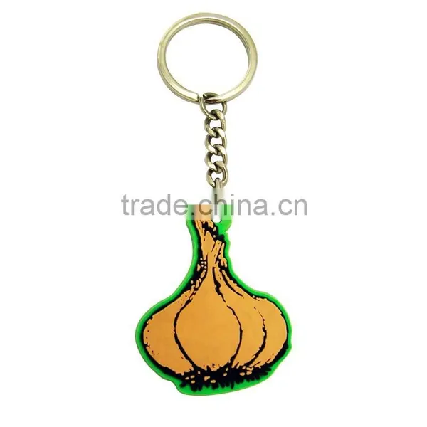 Soft Pvc Garlic Custom Shape Keychain,3d Pvc Keychain,rubber PVC Keychain