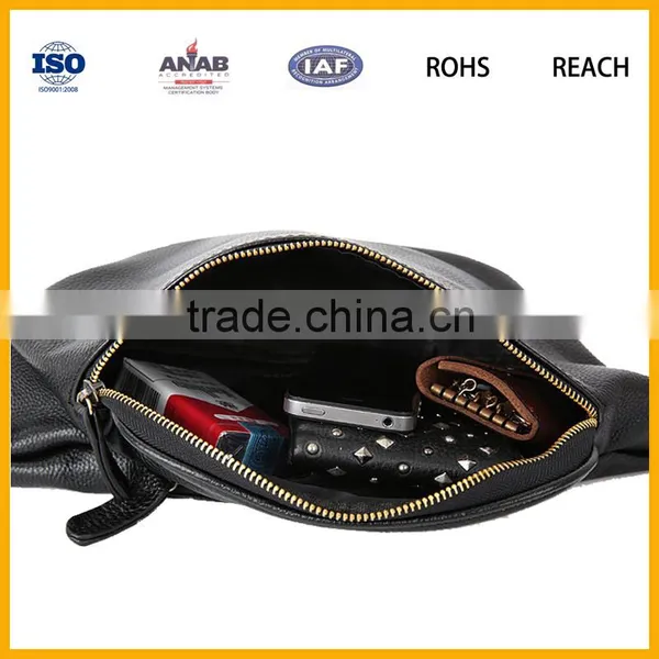Durable PU Zipper Unisex Waist Bag for Sports, Travel, Business photo-2