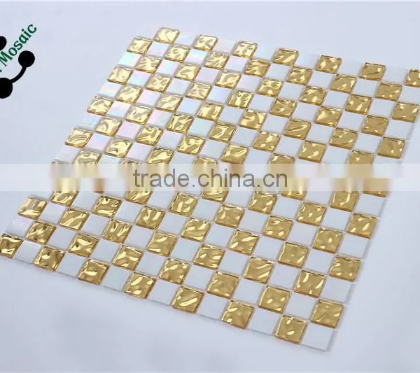 SMG06 Mosaic Designs Pictures Self Adhesive Mosaic Gold Glass Mosaic photo-3