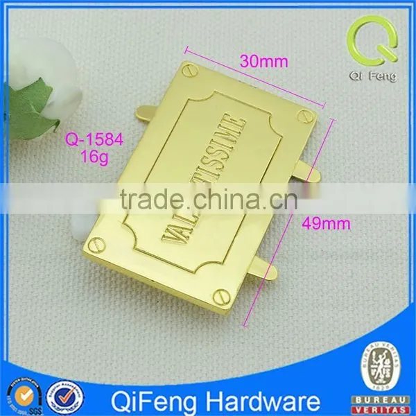 Q-1584 Luggage Hardware Supply Shiny Gold Metal Label photo-2