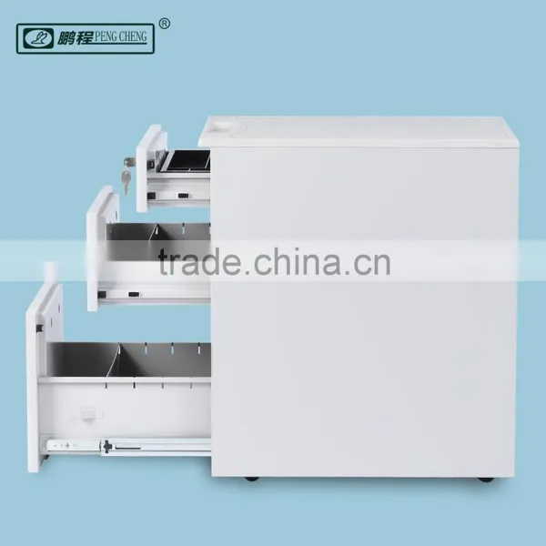Auto-lock Function Light Gray3 Drawer Steel Mobile Cabinet photo-3