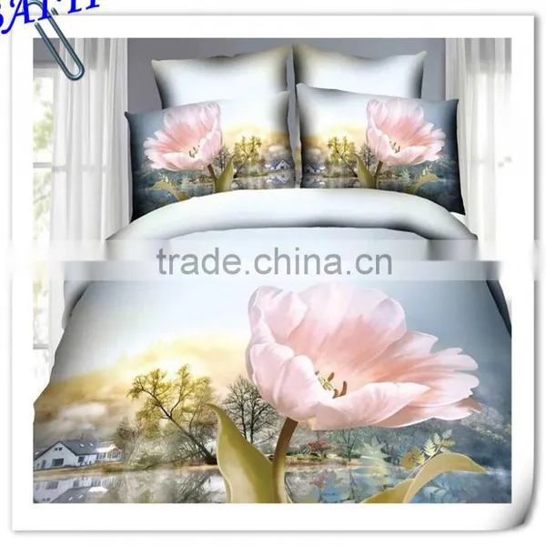 4 Pcs Home Textile Cotton Bedding Set Blanket Cover 3d Duvet Cover Set Bed Linen Set Made in China photo-2