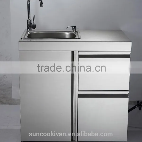 Stainless Steel Outdoor Sink Cabinet, With Stainless Steel Sink