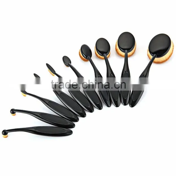 10Pc/Set Beauty Tools Toothbrush Shaped Foundation Eyebrow Eyeliner Lip Facial Makeup Oval Brushes photo-4