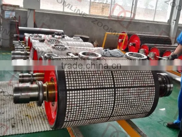 China Conveyor Belt Drive Pulley With Ceramic Rubber Casting photo-5