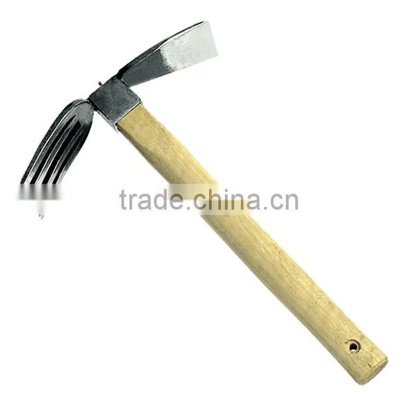 Carbon Steel 3 Prong Garden Hoe Types With Wooden Hoe Handle photo-3