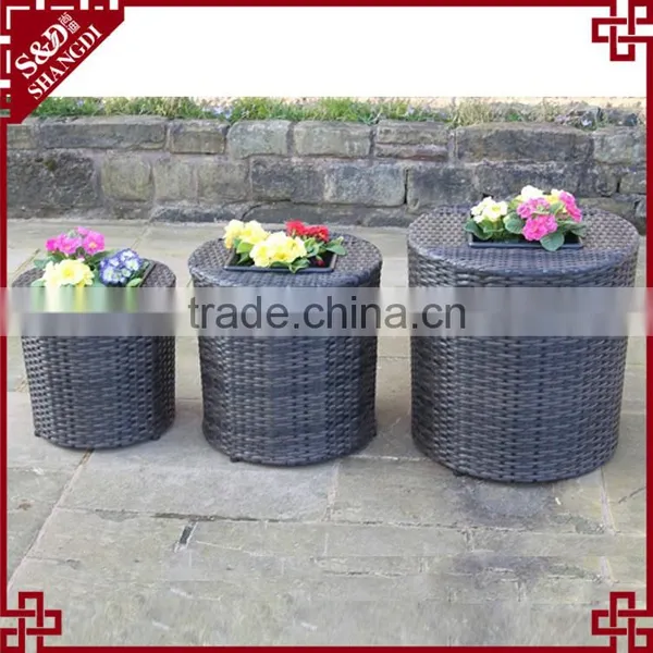 Greening Decoration Round Resin Rattan Planter Box Outdoor Flower Pots Garden photo-2