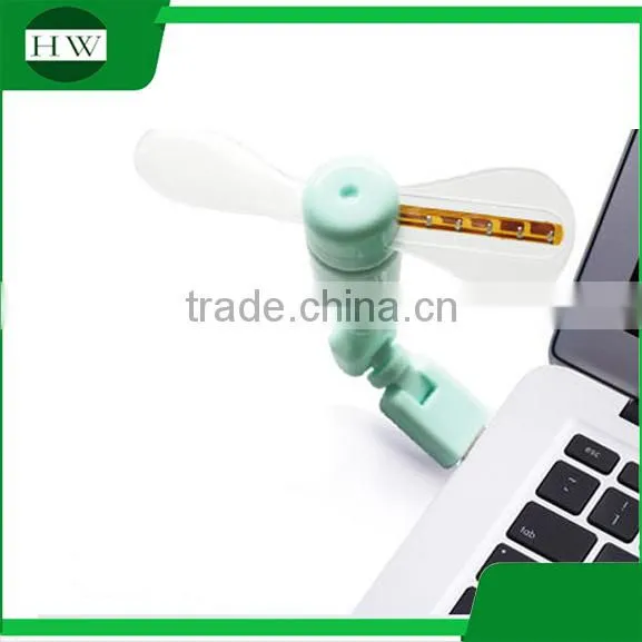 2 in 1 Adjustable Led Light Temperature Foldable Portable Otg Mini Usb Micro Pocket Fan for Tablet Mobile Phone Power photo-3