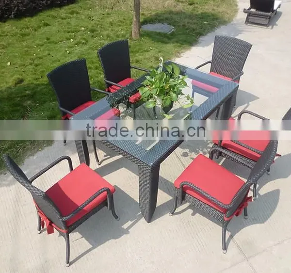 Использованный ресторанный внешнийrattan обеденный стол и стулья photo-3