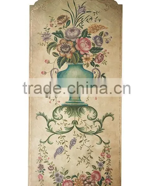 Luxury Floral Painted Wooden Hanging Picture, A Pair Of Decorative Wall Picture, Classical Drawing Hanging Wall Art photo-2
