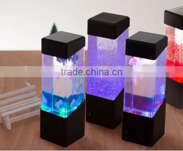 New Arrival LED Colorful Changing Decorative Volcanic Lights, Flashing Jellyfish Light, Table Mini Aquarium With LED Light photo-2