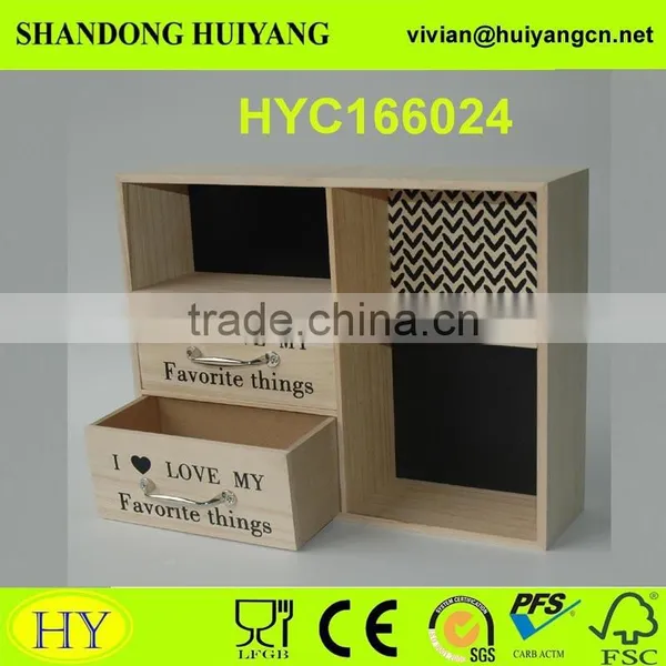 2 Drawer Wooden Storage Cabinet Jewelry Organizer Chest Desktop Office Organizer Craft Supplies Storage Cabinet photo-2
