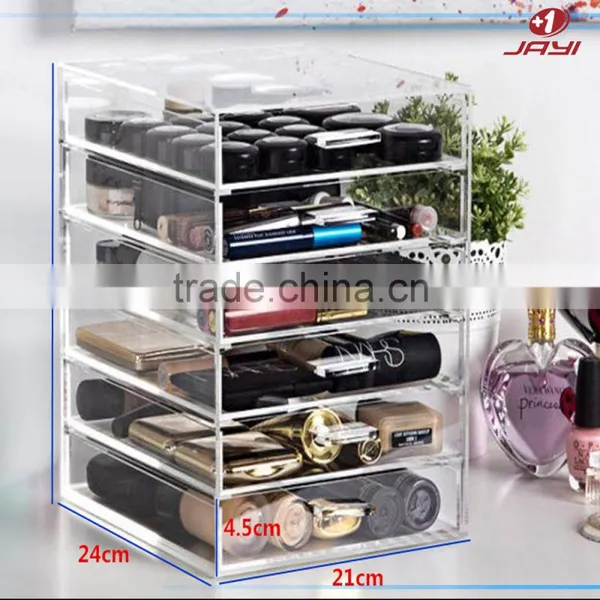 2017 Wholesale Clear Acrylic Lucite Makeup Storage Boxes Cosmetic Storage Box photo-2