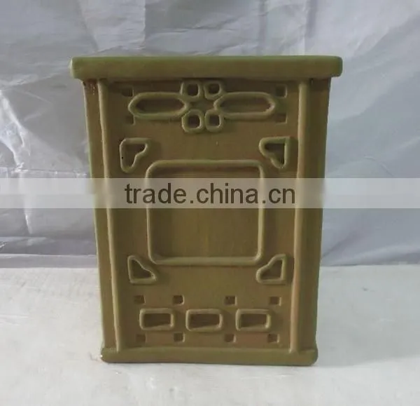 Garden Fiberglass Clay Antique Square Stool photo-4