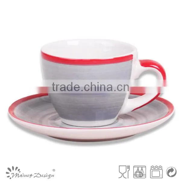 Mint Green Handpainted Tea Cup and Saucer Wholesale photo-3
