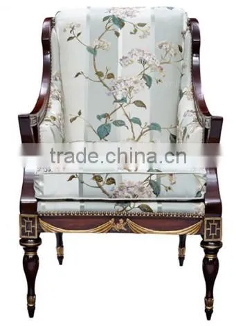 Classic Imperial European Style Ruby Red Solid Wood Armchair, Handmade Vintage Designed Kingchair With Coffee Table BF12-05254a photo-5