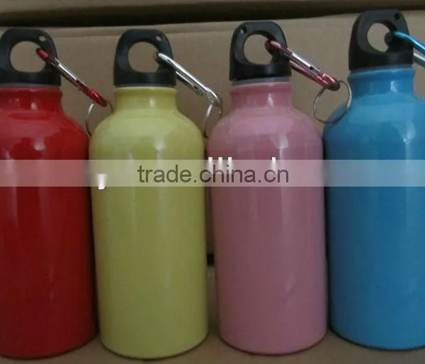 500ml With Heat Transfer Logo and Carabiner Lid for Aluminum Sport Water Bottles photo-3