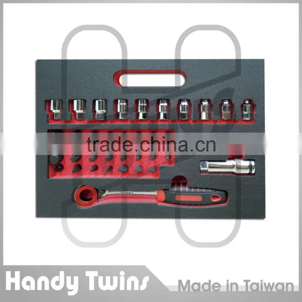 44 Pieces Go Thru Socket Ratcheting Wrench Set