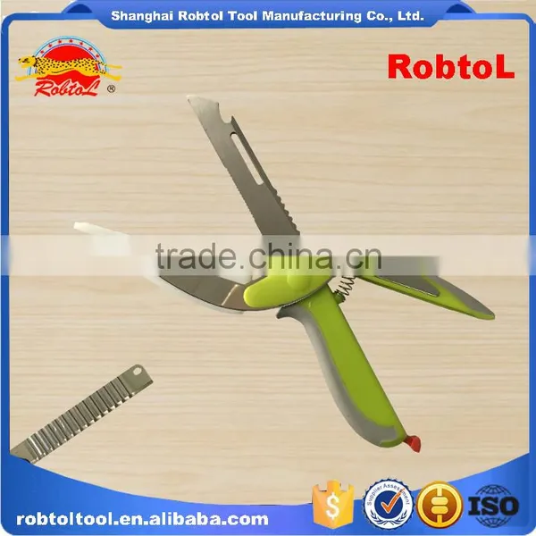 7in 1 Kitchen Clever Scissors Shears Multi Scissors Multi Function Cutter Food Choppers Smart Knife Board Vegetable Slicer photo-2