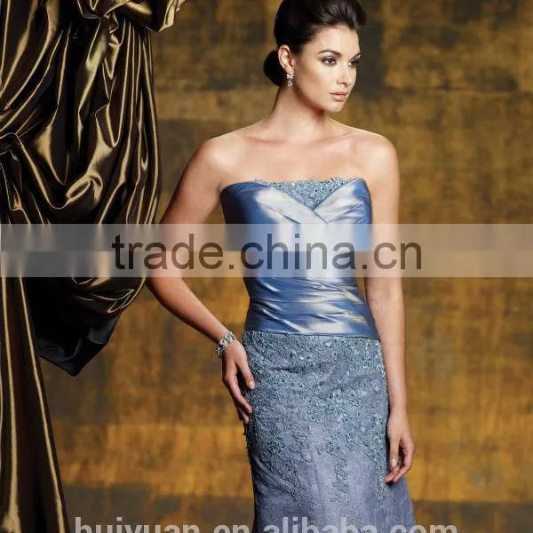 Dark Blue High Quality Sleeveless Full Length Elegant Lace Mother of the Bride Evening Dresses photo-2