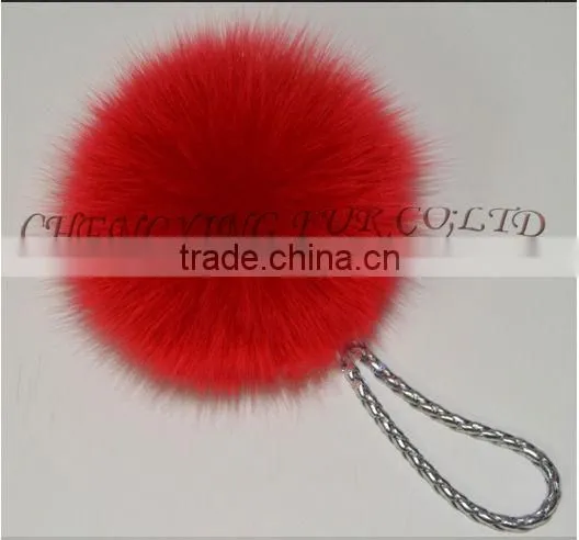 CX-P-23A Genuine Fox Fur Pendant Fur Ball Key Chain Key Ring~ MIXED COLOUR photo-3