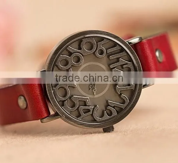 2015 New Vintage Watches for Women Men Leather Bracelet Quartz Watch Top Quality Woman Watches Digital Clock-BL020 Free Shipping photo-3