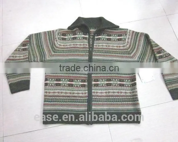 Splicing Color v -neck Long Sleeves Men Slimming Knit Sweater photo-2