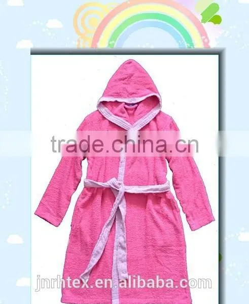 Wholesale Embroidery Design Cotton Terry Custom Kids Bathrobe With Hood photo-4
