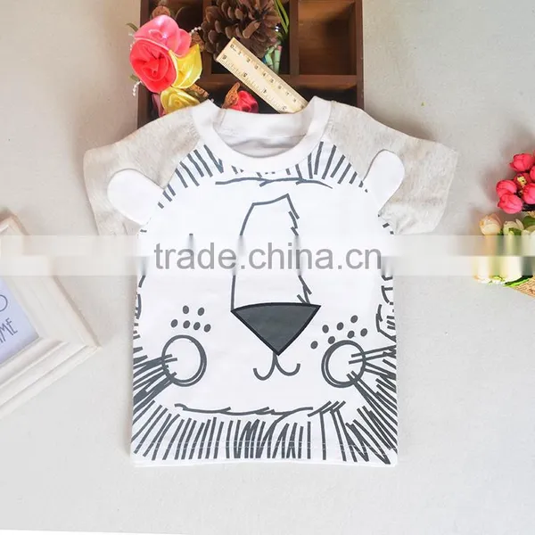 Wholesale Clothes Spring Fall Winter Infant Clothes Baby Clothing Sets Boy Cotton Little Monsters and the Lions Short Sleeve 2pc photo-3