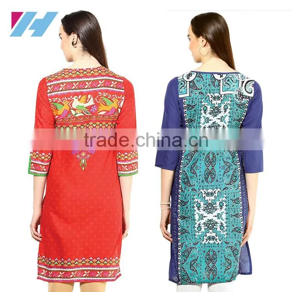 Kurta Wholesale Clothing Printed Long Cotton Kurta photo-3