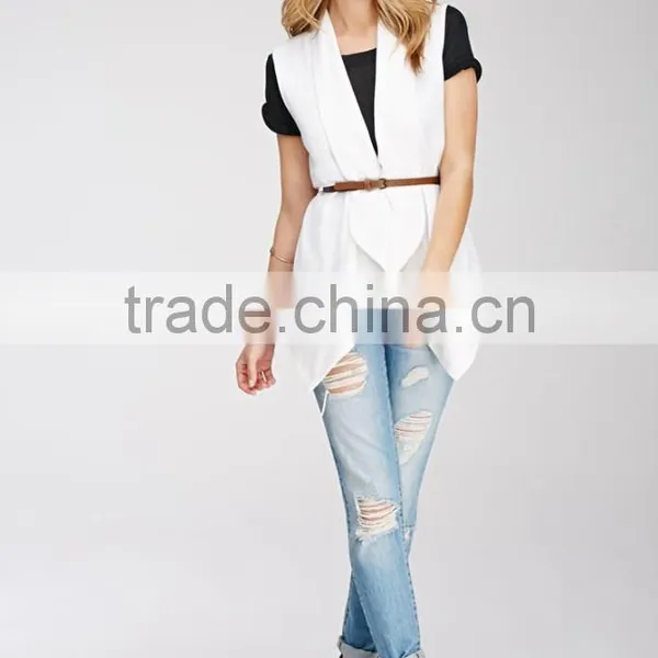 Fully Lined Sleeveless Longline Women Vest Lightweight Vest 2015 photo-6