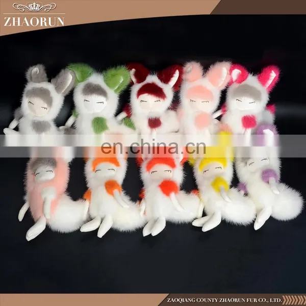 2016 High Quality Colorful Rabbit Fur Keychain For Handbag photo-6