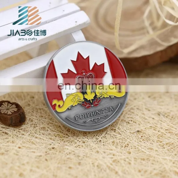 Custom Canada Flag Army Logos High Quality Enamel Medals Coins